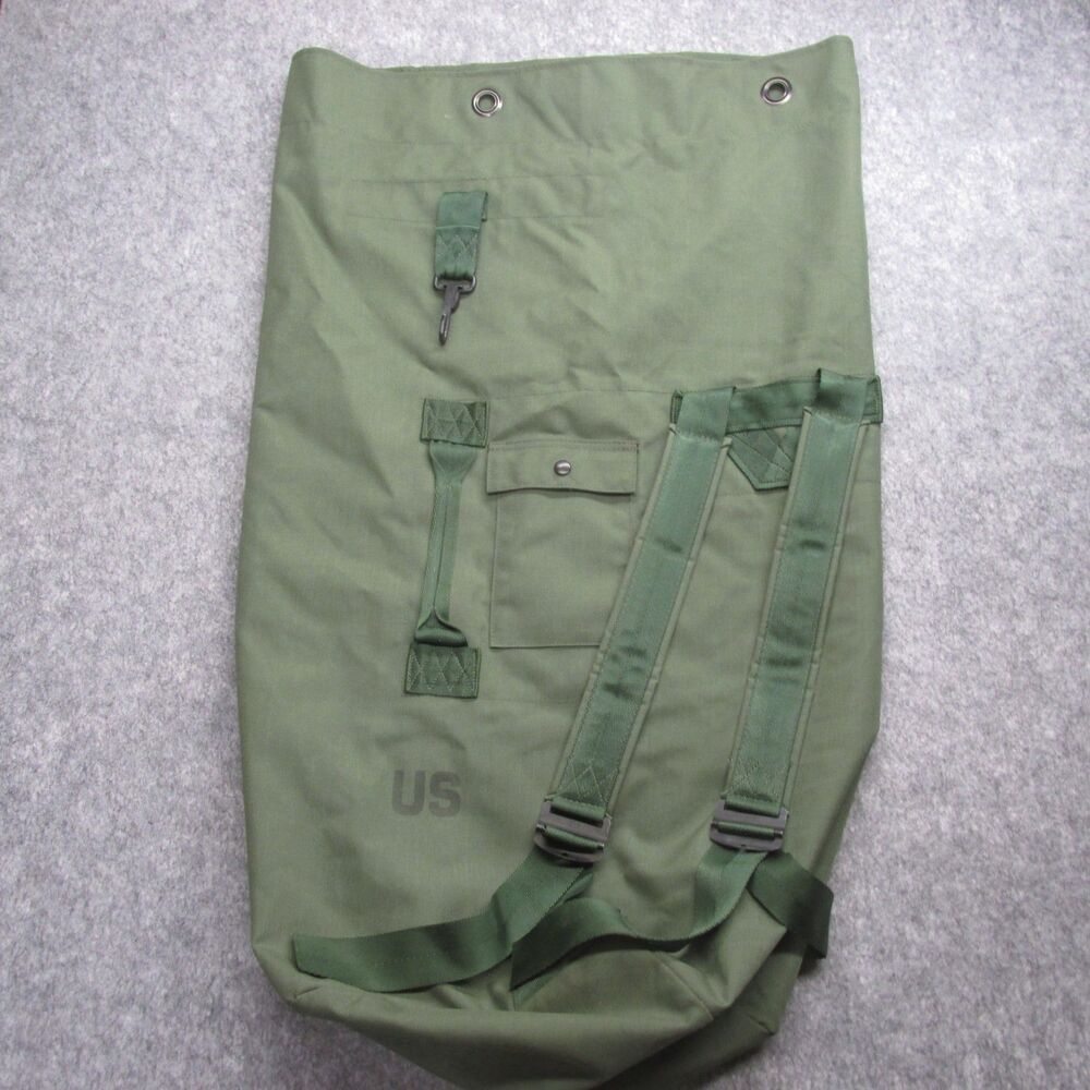 Military Duffle Bag USGI OD Green Nylon Sea Bag Carry Straps Army Duffel